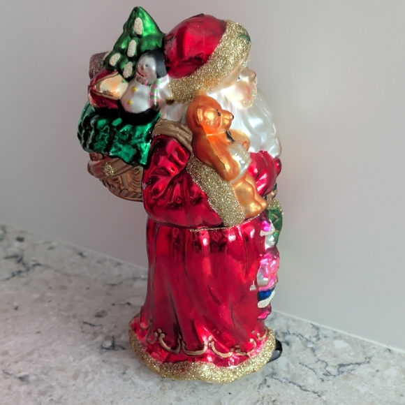 Festive Santa Claus Ornament with Gold Accents - Picture 5 of 15